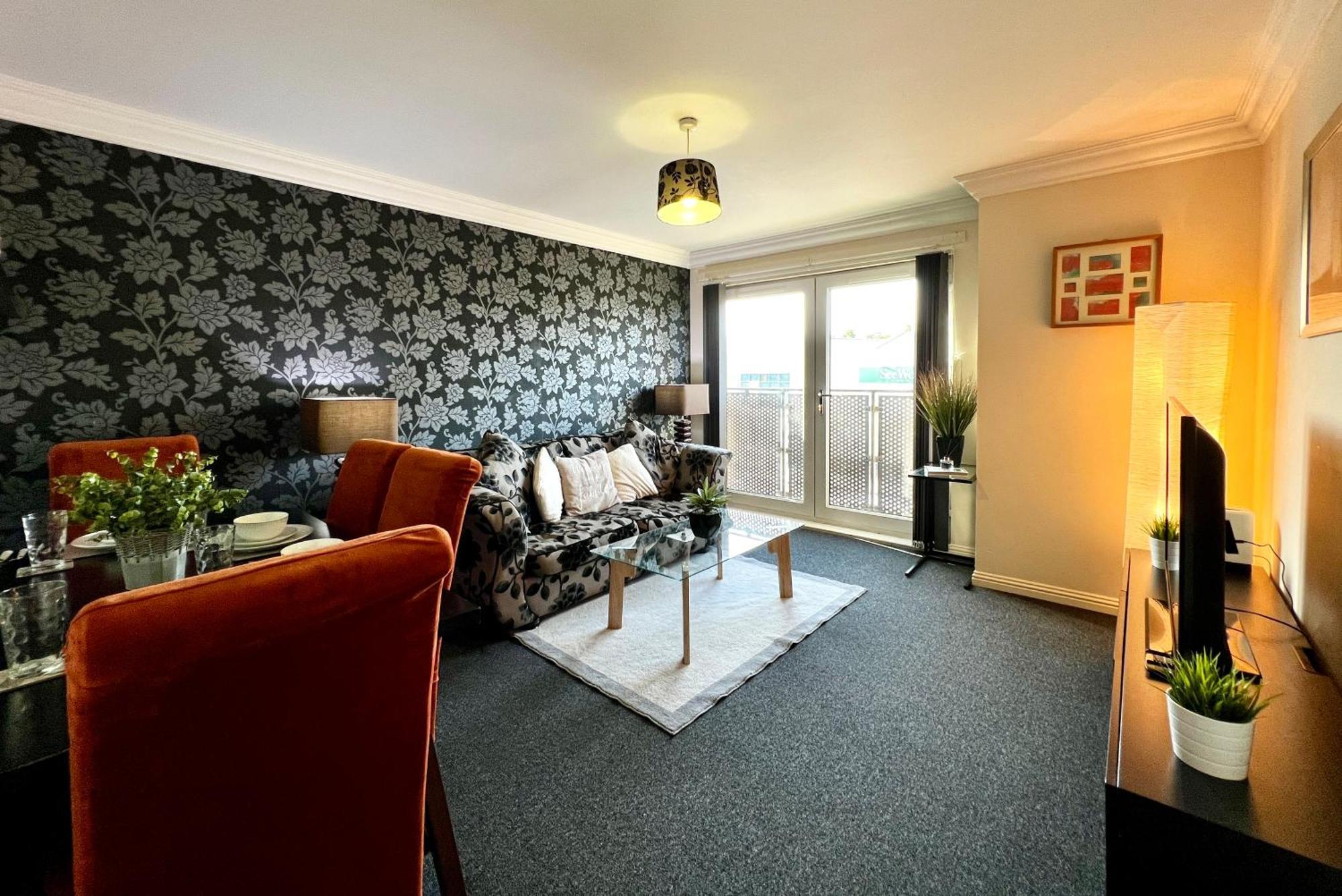 Stylish Modern Flat With Juliet Balcony & Parking Leilighet Glasgow Eksteriør bilde